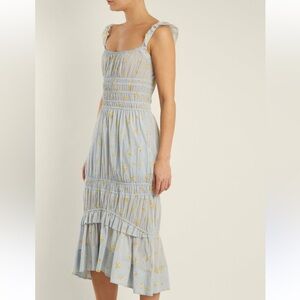 Floral Midi Dress in Light Blue